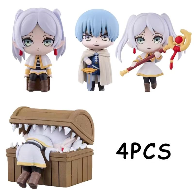 4pcs Frieren At the Funeral Anime Himmel 5cm Small Figure Caspule Toys Gift In Stock