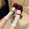 French Retro Mary Jane Shoes Autumn New Casual Shoes Single Shoes Heightened High Heels Round Head Thick Heels Small Leather Shoes