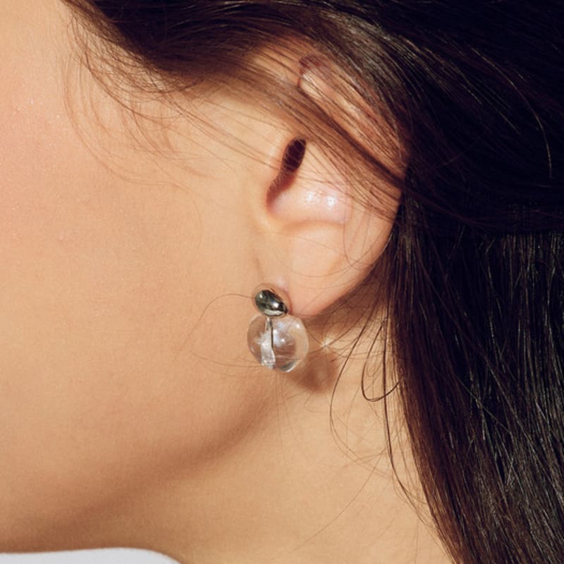 Les Bijoux Philosophy LB_Clear beads silver earring