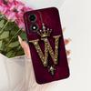 For Motorola Moto E14 Royal Crown Initial Letter Couple Phone Case For Moto E14 Black Silicon Soft Cases