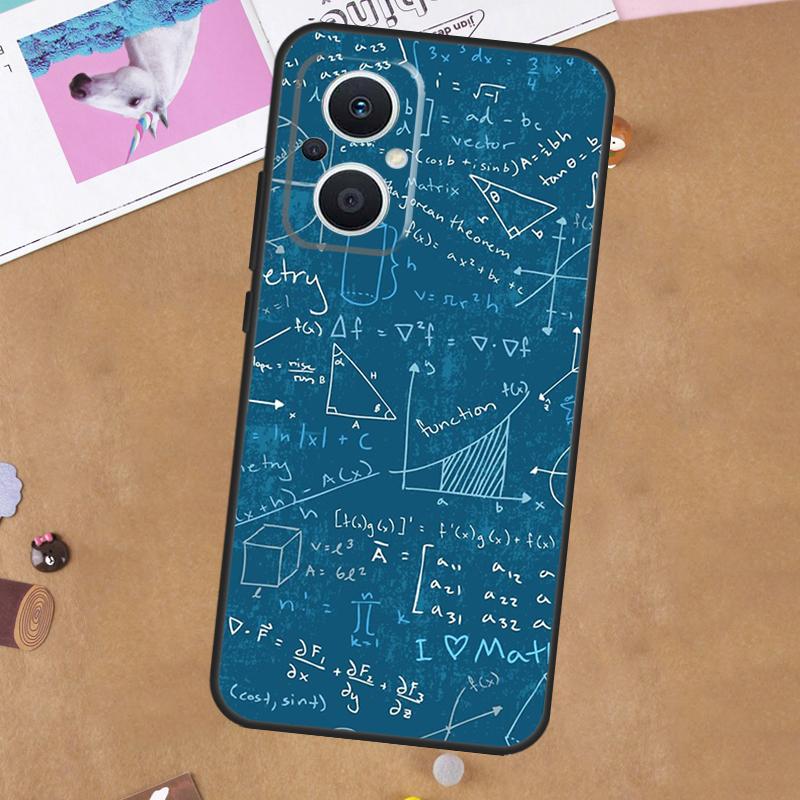 Symbol Math Science Physics Formulas For OPPO Reno 12 13 14 11 10 Pro 14F 13F 12F 11F 7 8 Lite 8T OPPO Find X5 X6 X8 Pro Case