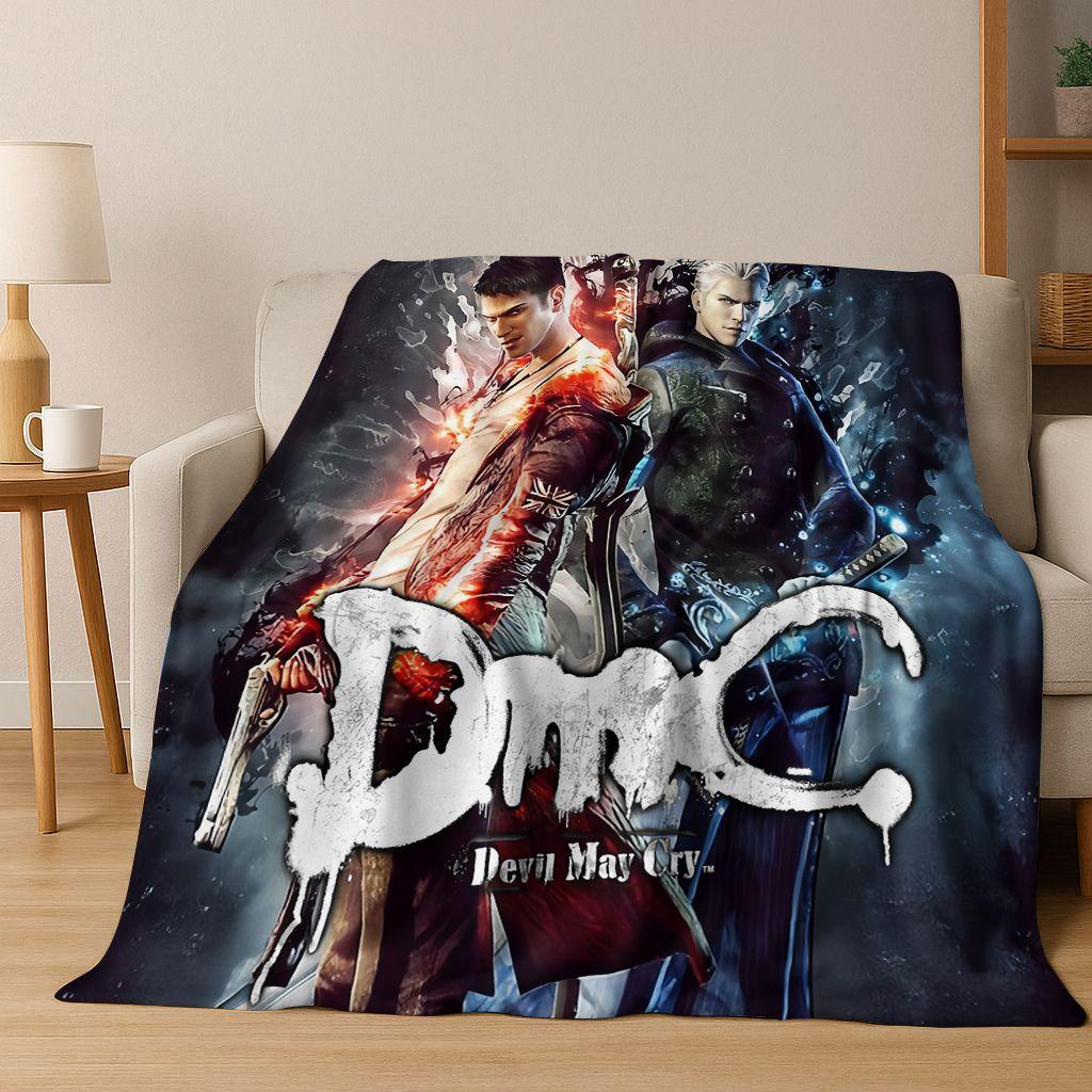 3D D-Devil May Cry DMC Žaidimai Vergil Dante Flanelinis pledas, Šiltas ir jaukus minkštas pledas namams, miegamajam, lovai, sofai, vaiko dovana