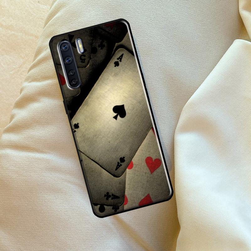 Spades Poker Play Cards Ace Art For OPPO A74 A54 A94 A15 A17 A77 A79 A58 A78 A98 A5 A9 A16 A76 A96 A52 A72 A53S A57S Case