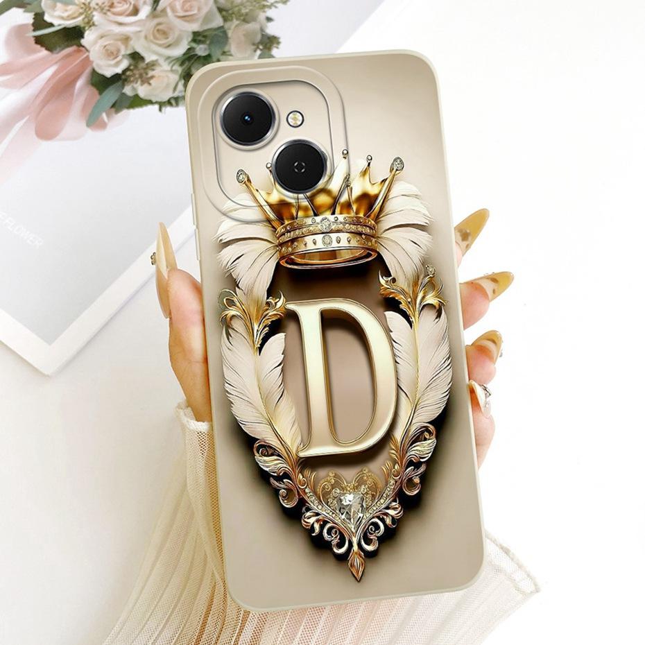 Fashion Crown Letter Couple Phone Case For Tecno Spark 40C 40 Soft Silicone Cases For Tecno Spark40 Spark40C 4G Covers Bumpers