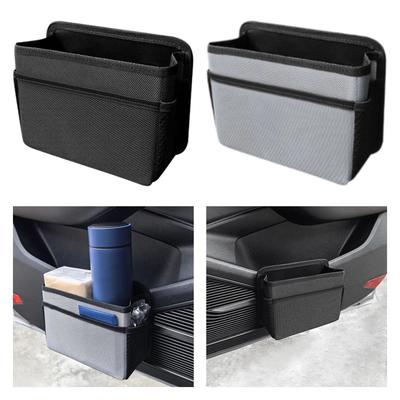 Poubelle d'intérieur de véhicule Pliable Poubelle de porte de voiture Boîte de rangement suspendue avec tissu Oxford imperméable pour un nettoyage facile
