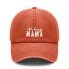 [Mom Baseball Cap] Letter "boy MAMA" Print Dark Gray Adjustable Washed Look Curved Brim Casual Daily Wear Baseball Hat - Dad Hat For Mother's Day Gift