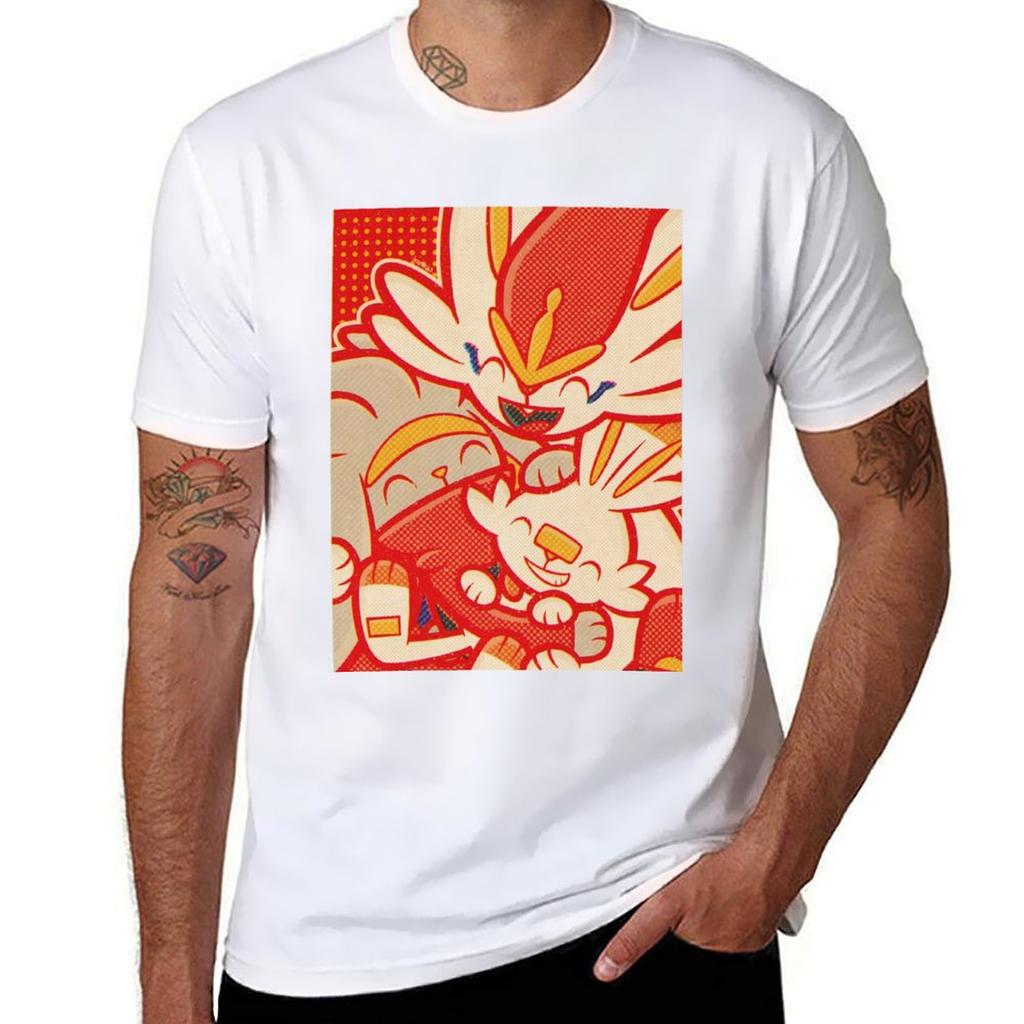 Cinderace family T-Shirt funny shirt cotton graphic shirts anime figures mens fashion
