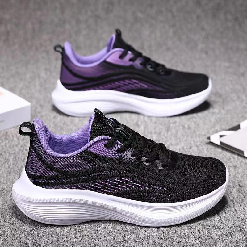 נעלי ספורט Flyknit לנשים קז'ואל רשת נושמת נעלי יחיד קדמיות נעלי ריצה קלות משקל 36-40