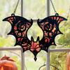 Acryl Vleermuis Ophangdecoratie Glas-in-lood Effect Gotisch Halloween Raamdecor Kleurrijke Zonenvanger voor Huisfeest Decoratie Cadeau