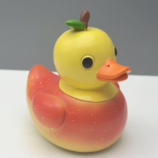 Frucht Ente Figur Pfirsich Ananas Traube Erdbeere Banane Harz Statue Skulptur Heim Büro Dekoration Ornament
