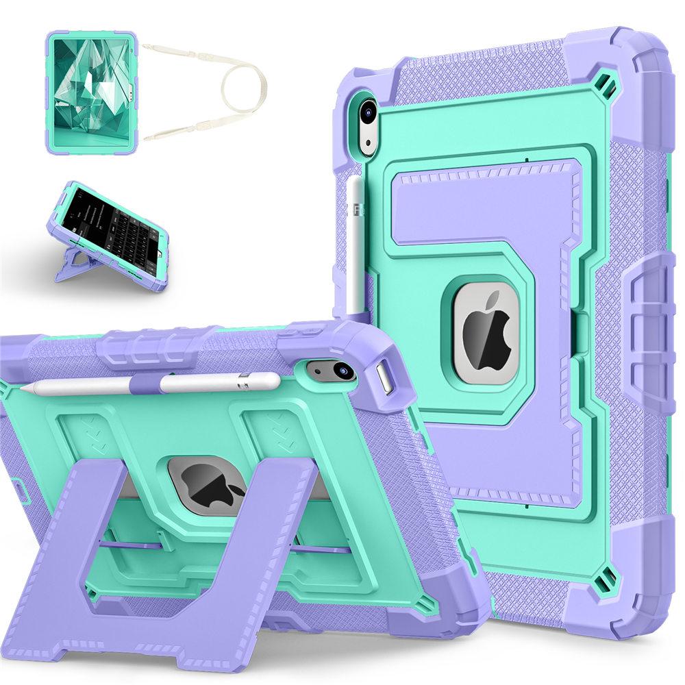 Tablet Case For iPad A16 11th 2025 Heavy Duty Protection Armor Stand Case For iPad 10th 10.9'' 2025 Shockproof Cover With Strap