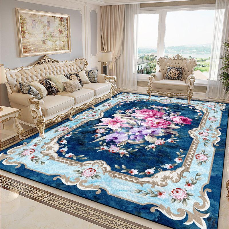 European Flower Decor Carpets Luxury Rugs for Living Room Sofa Area Anti-slip Home Bedroom Lounge Rug