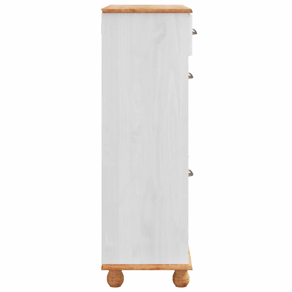 ASKIM Shoe Cabinet White 85 x 35 x 108 cm Solid Pine Wood