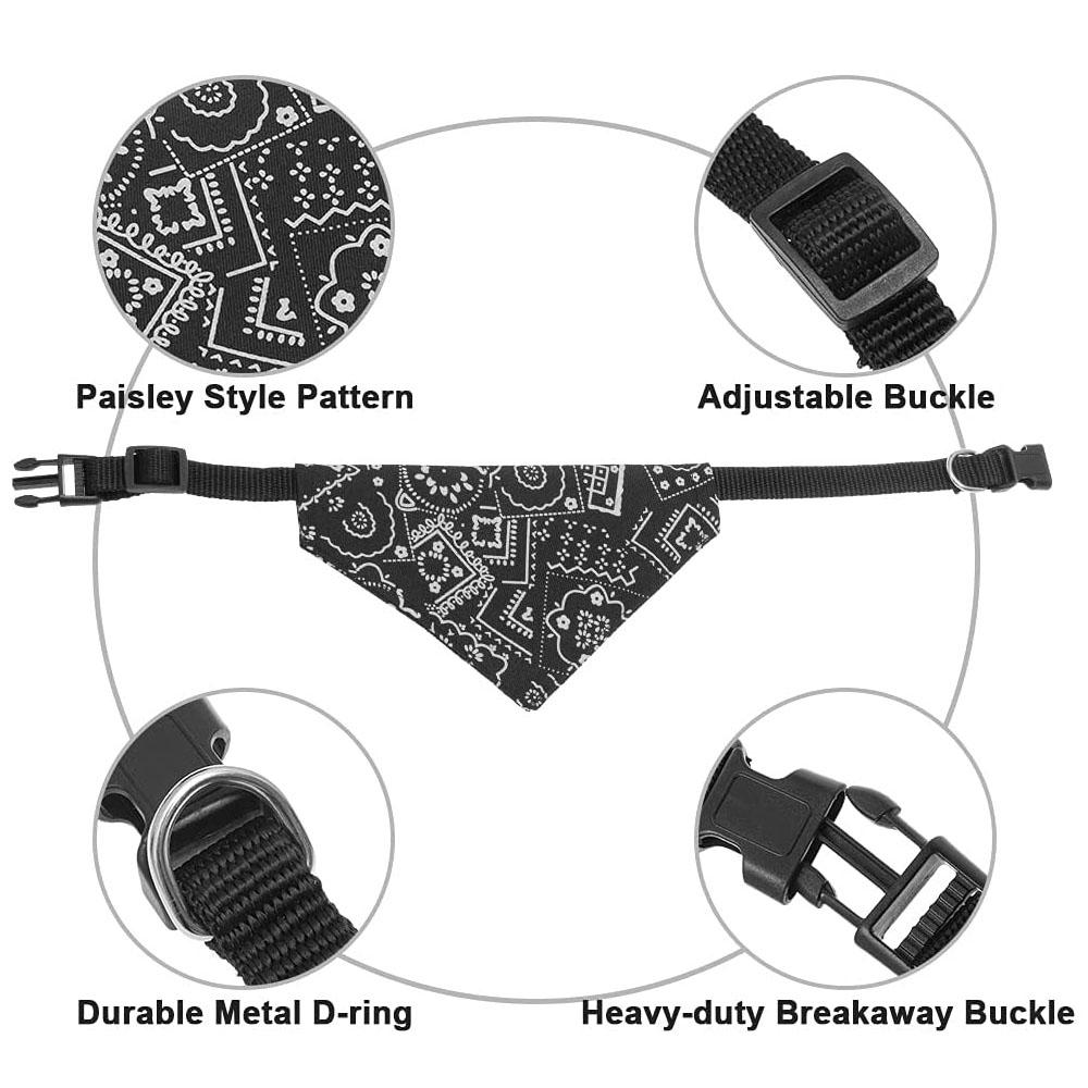 Dog Collar and Dog Bandanas Pet Collar Fancy Dog Collar with Bandana for Small Medium and Large Dogs Adjustable Pet Scarf Collar