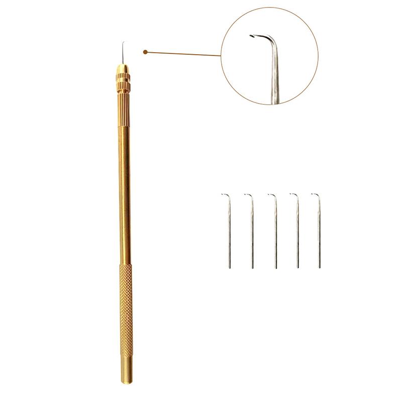 Ventilating Needle For Lace Wig Making Detachable Brass Handle Wig Making Repair Needles For Wig Making Hair Extention Tools