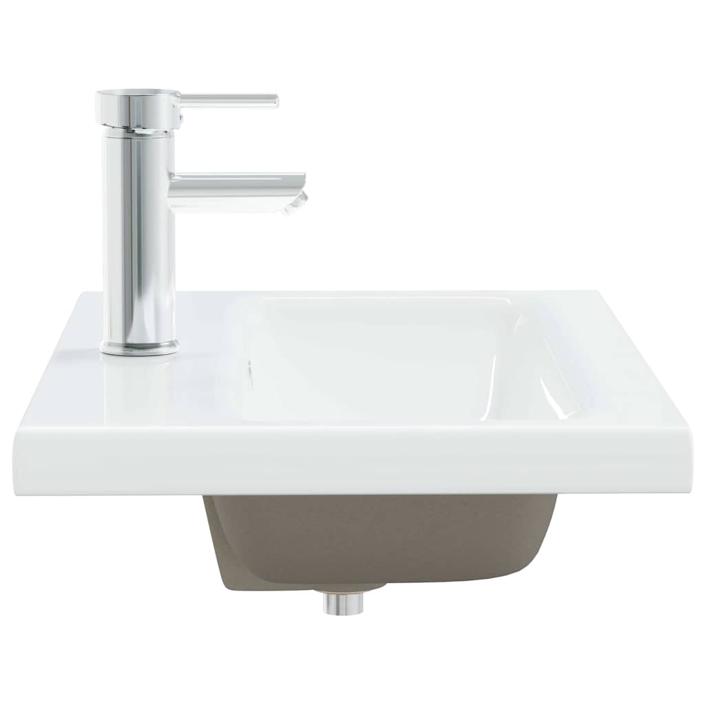 Built In Wash Basin with Faucet 61 X 39 X 18 Cm Ceramic White