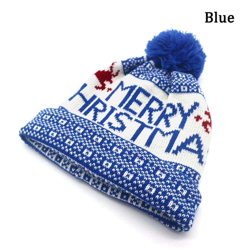New Winter Warm Chirstmas Knitted Hat Pompom Elk Beanie Hat Valentine's Day Soft and Comfortable Warmer Bonnet Gift