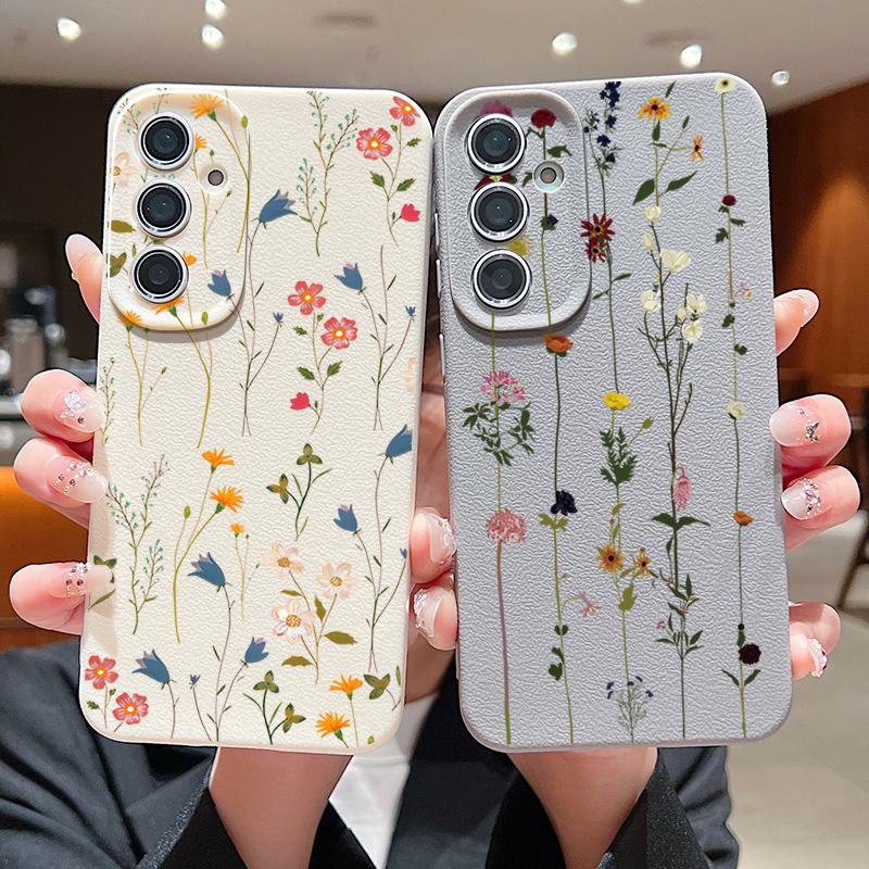 Blommigt Mönster Fodral För Samsung Galaxy S25 Ultra Capa S24 Ultra S23 S22 Plus S21 FE A15 A16 A25 A26 A34 A35 A36 A54 A55 A56 5G