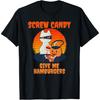 Screw Candy Give Me Hamburgers Halloween Cat Mummy T-Shirt