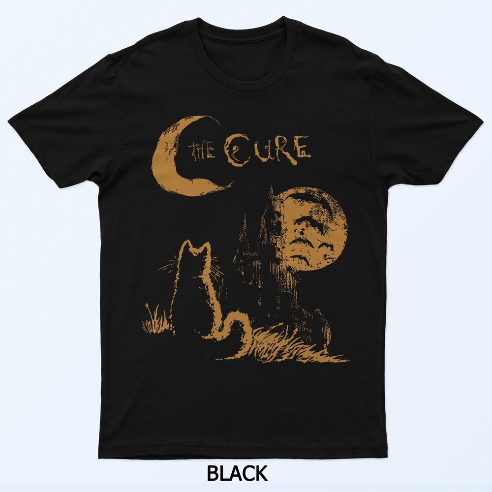 The Cure Vintage Cat Moon Funny The Cure Cat Lover Women Men Tees T-Shirt