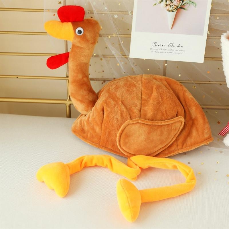 Plüsch-Truthahn Thanksgiving Truthahn Hut Neuheit Gebratenes Hähnchen Wichteln Kostüm Party Dekoration