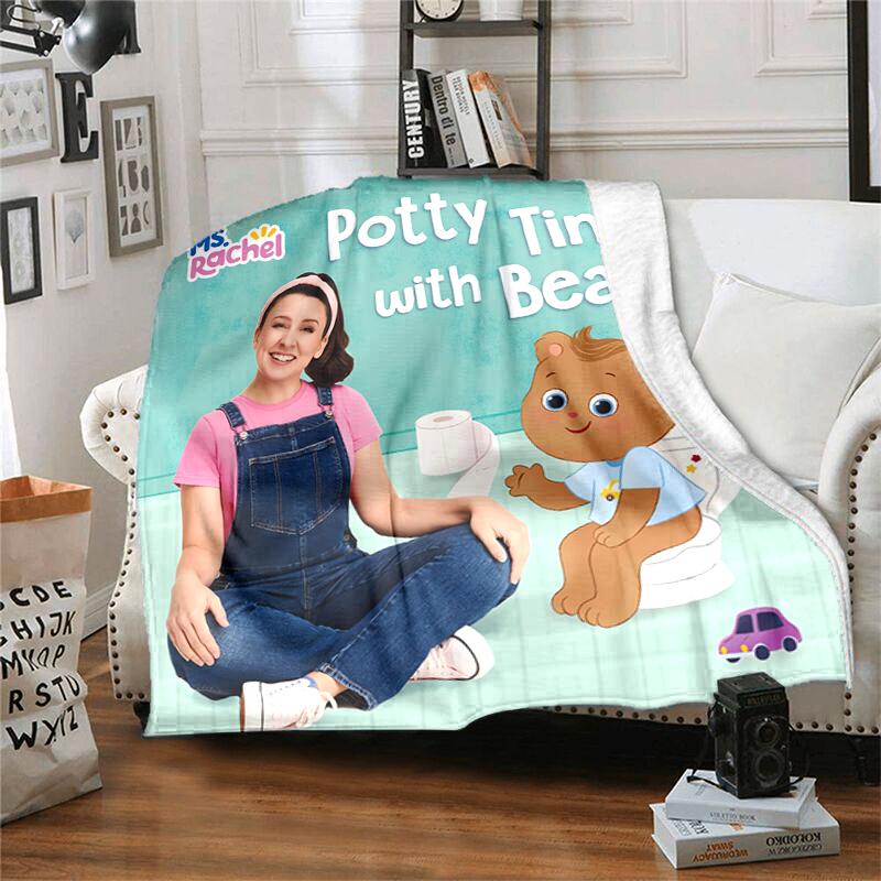 1pc Blanket Ms. Rachel Print Design, Lightweight Blanket for Sofa, Bed- Soft &Warm, Gift for All Seasons Like Christmas, Halloween