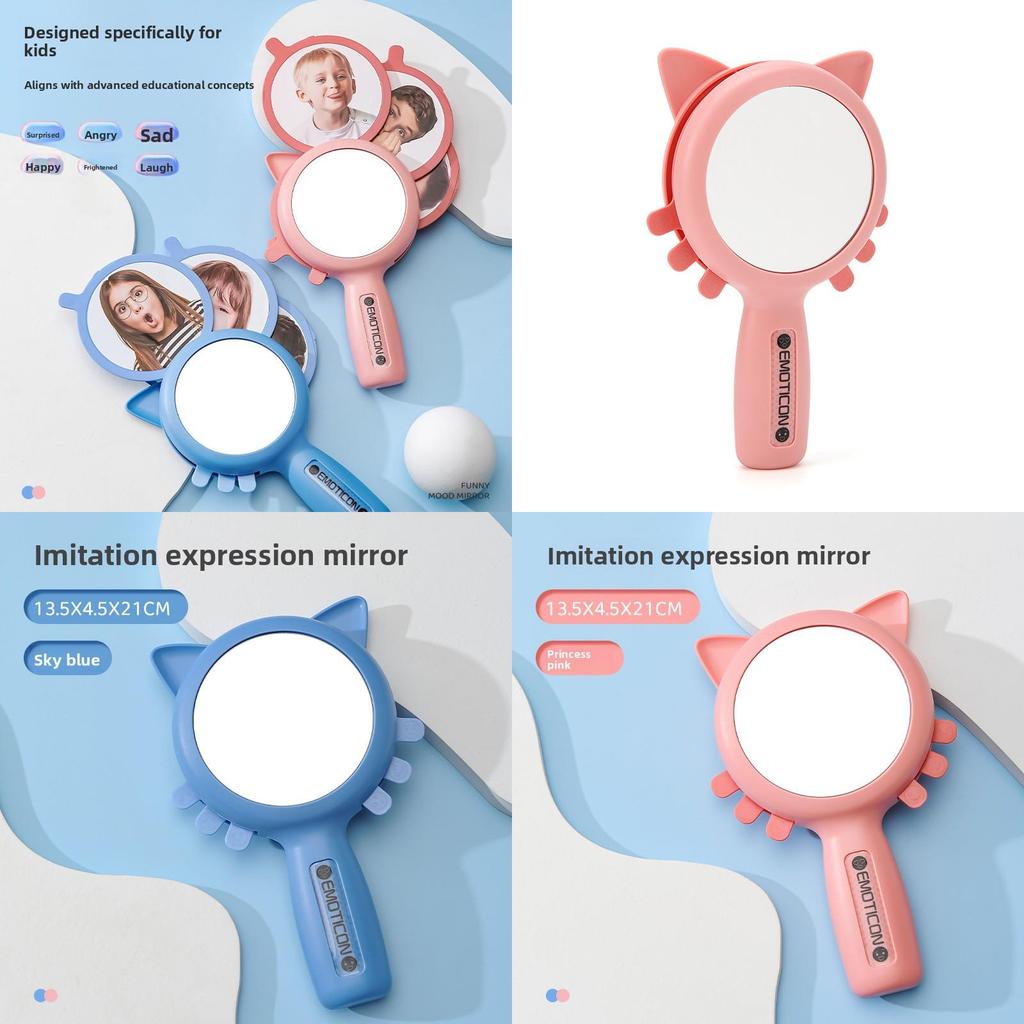 Baby Educational Mirror With Emotion Cards For Toddler Expression Recognition And Cognitive Development