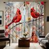 2 Pieces of HD Flower Tree Magpie Decorative Curtain Red Tie Digital Printed Curtain Home Decoration Style Decoration Living Roo