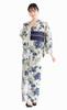 SOUBIEN Floro Yukata Set Heko and Free Cool Night Floral Design In Navy Blue Women's 3-Piece (Yukata, Obi, Geta) Size, (ykt10151-obs00329)