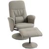 Relax Recliner Armchair with Footrest High Backrest Swivel 360 Degrees Armrests Beige Grey