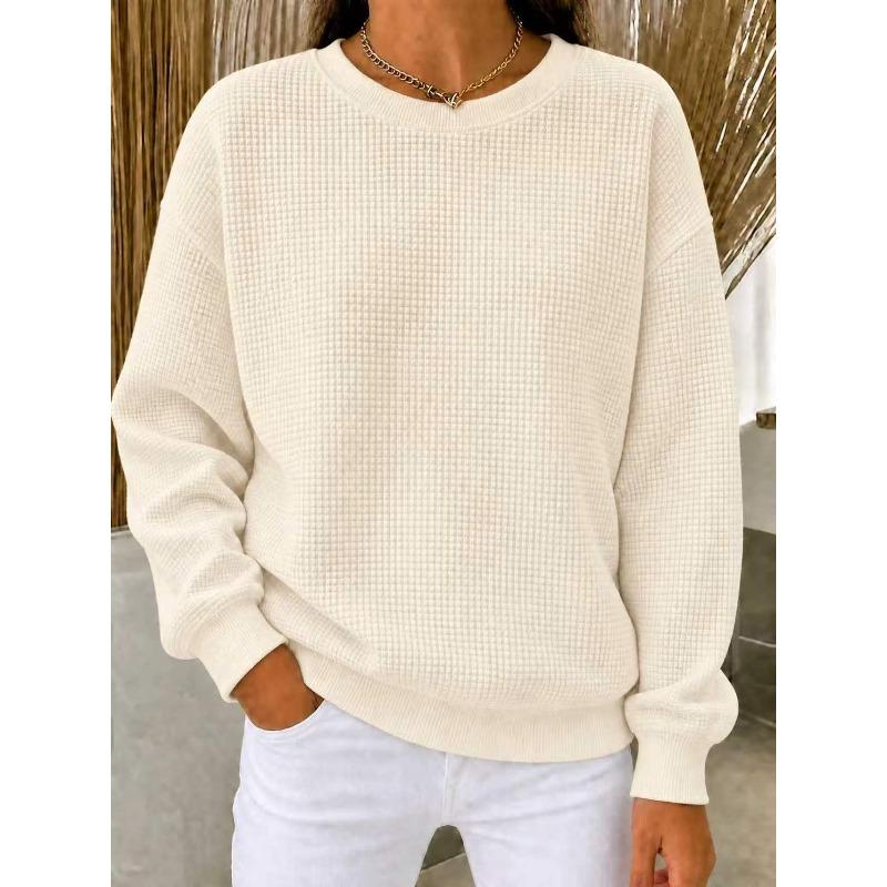 MGHR Women's Fashion Casual Autumn Winter Long Sleeve O-Neck Blouses & Shirts