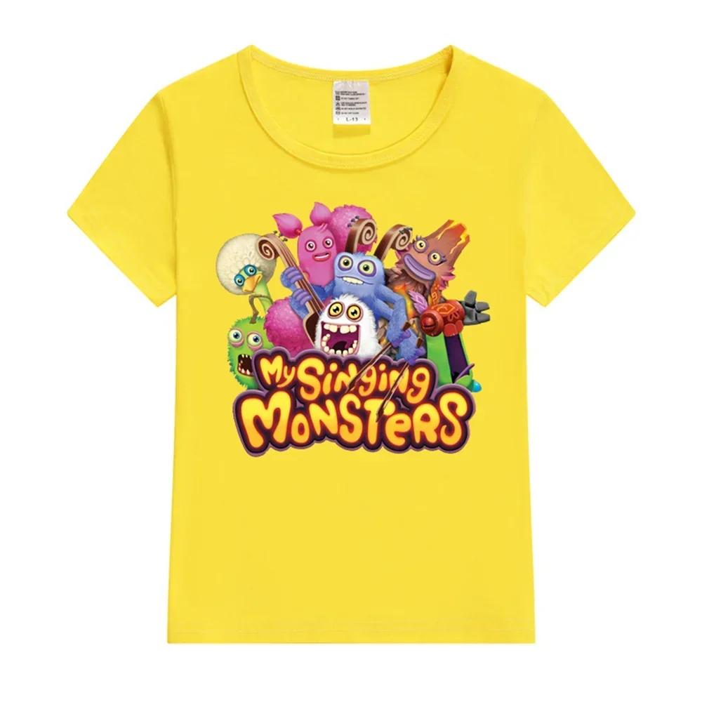 My Singing Monsters Summer Anime T-shirt Kids Clothes Kids T Shirts Casual Short Sleeve 100% Cotton Tops Y2k Boys Girl Clothes