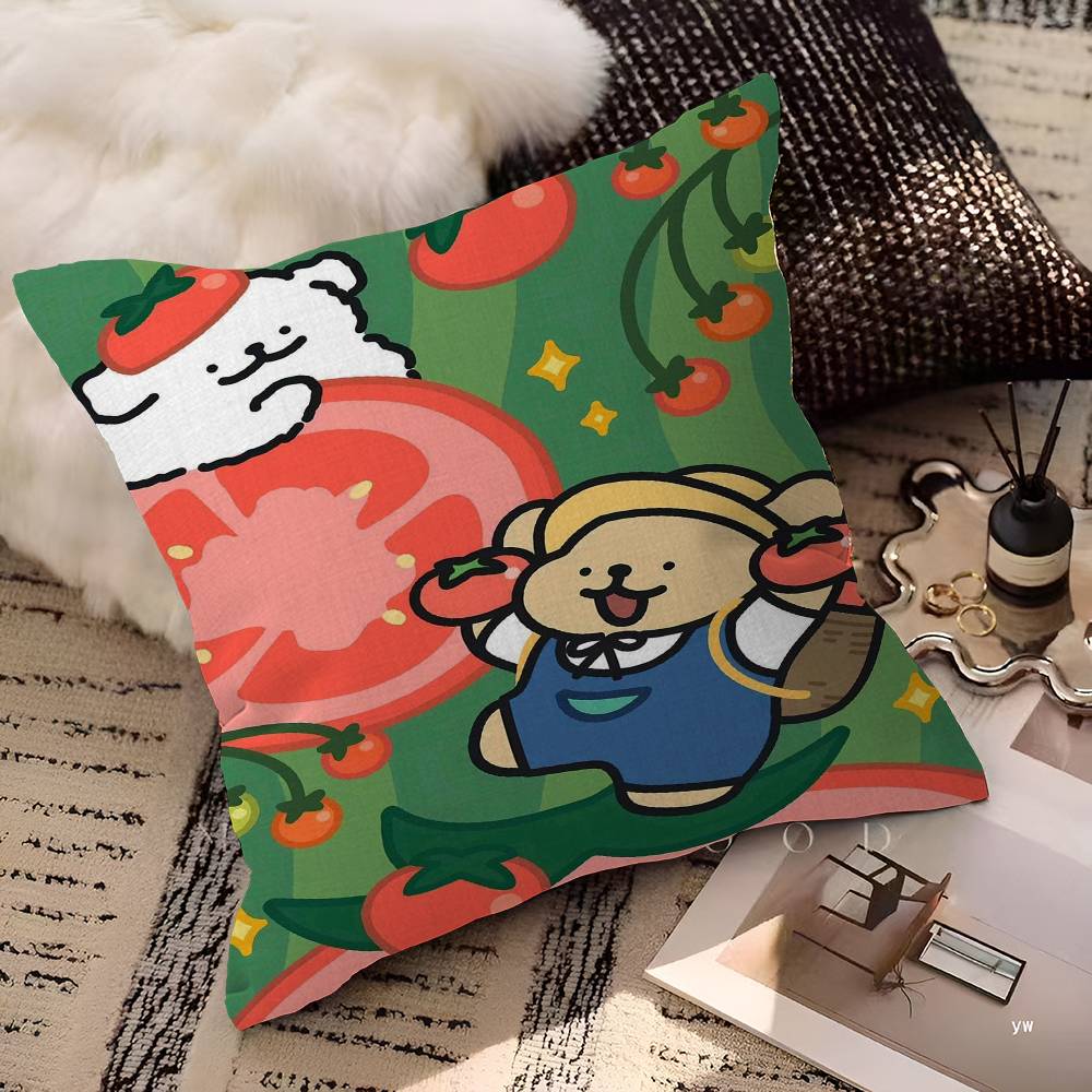 Kawaii Linienhund Kissenbezug Dekokissen Sofa Heimdeko Hülle Kissenbezüge