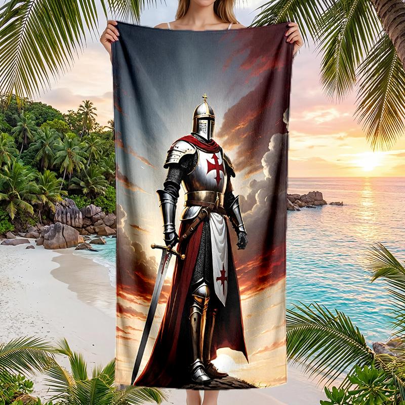Cross Templars Knight Fashion Beach Towel: Ideal for Summer Adventures Soft, Absorbent and Quick Drying Suitable for Swimming and Bathing
