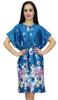 Bimba Womens Floral Satin Black Kimono Bridesmaid Drawstring Short Kaftan-10