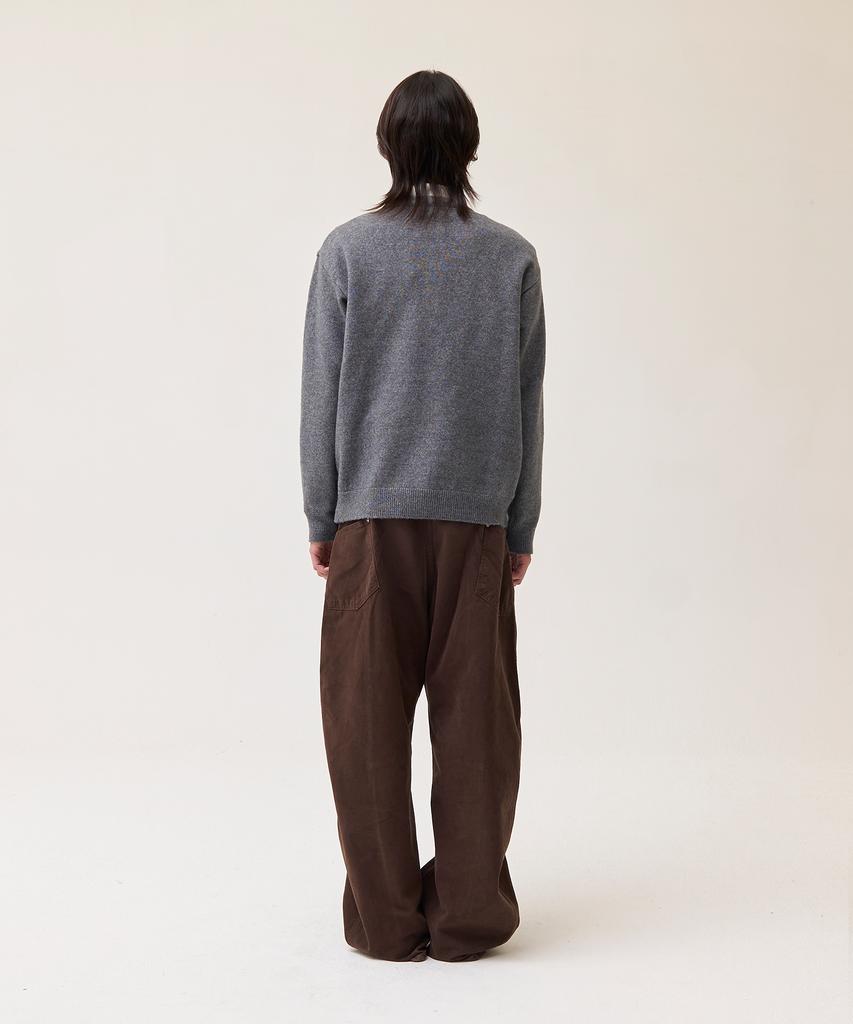 Akesi Marc Henley Neck Knit_Melange Grey