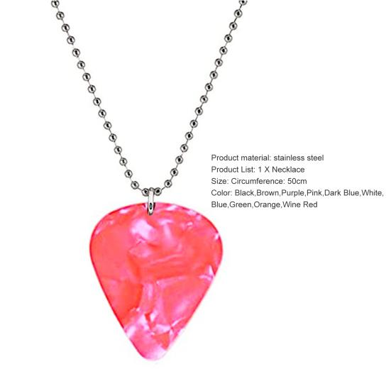 Men Necklace Decorative All-match Unisex High-Cold Guitar Pick Pendant Necklace for Daily Wear