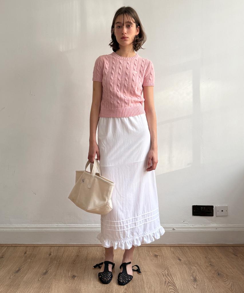 Sinun Pintuck Long Skirt (White)