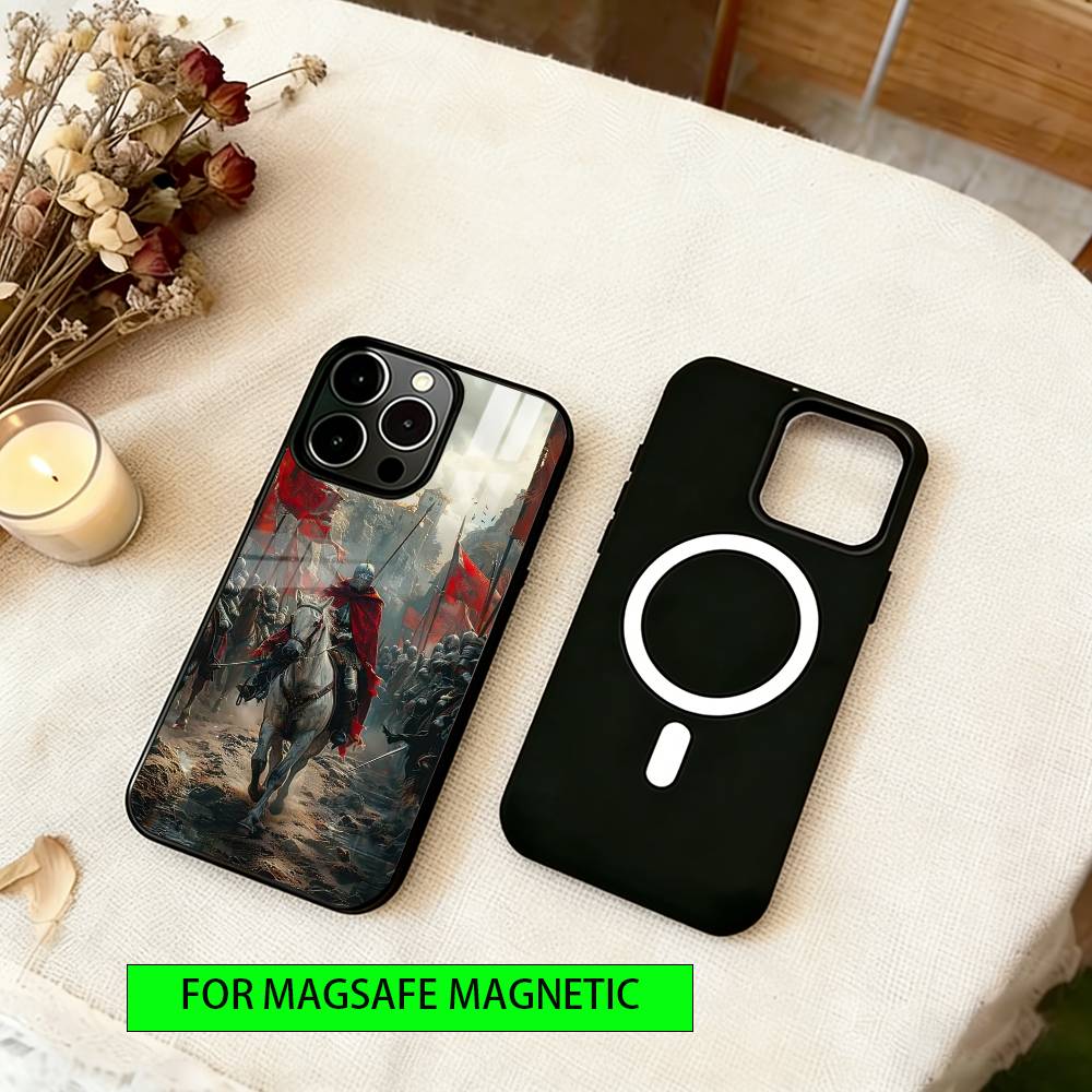Ritter Handyhülle Für iPhone17,16,15,14,13,12,11 Plus,Pro Magnetisch Für Magsafe Kabelloses Laden