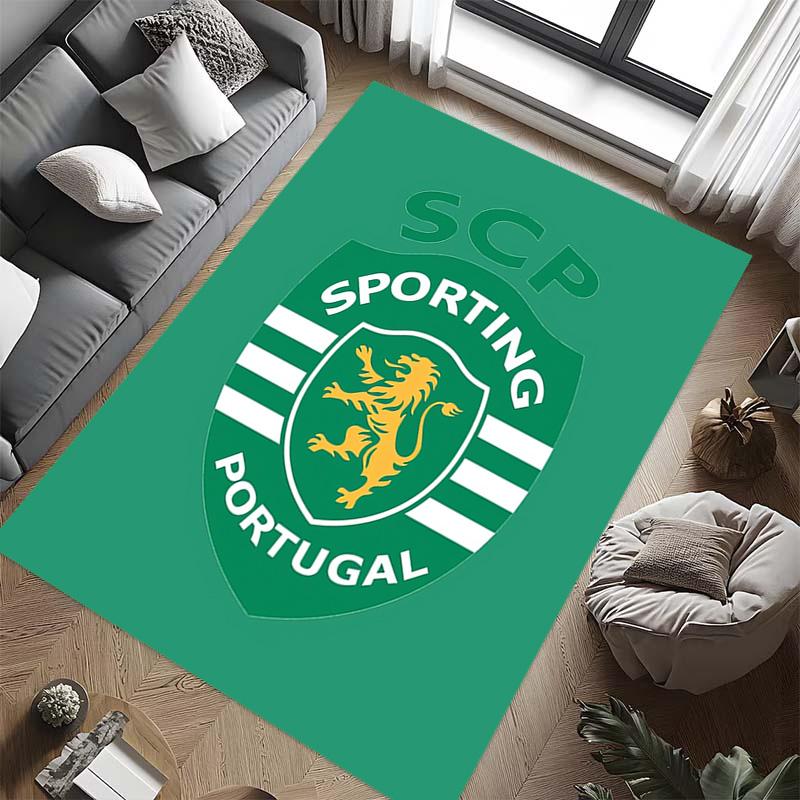 Portugal: Lion Emblem Green Shield Carpet Suitable for All Seasons Floor Mats Office Chair Cushion Fashion Bathroom Mat