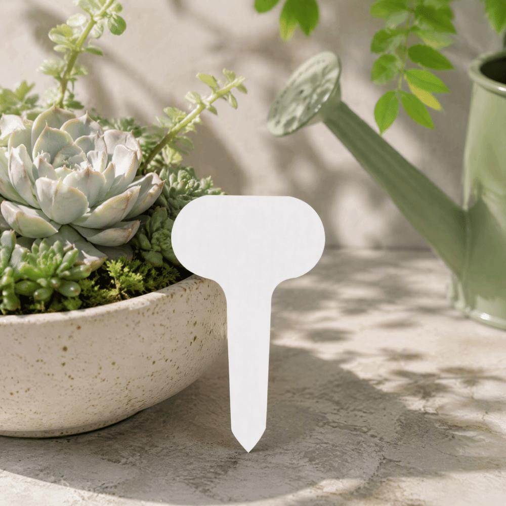 100pcs 5x7cm Plant Labels White Garden Labels Durable T-Shape Tags  Indoor Gardening