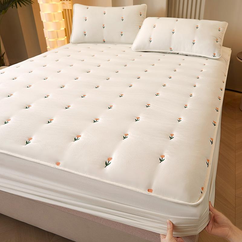 Saltea matlasată din soia de Clasa A cu broderie în versiune coreeană, tip saltea îngroșată, husă de saltea Simmons all-inclusive.