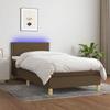 Exclusive House - Slatted Bed Base Mattress and LED Dark Brown 100x200 Cm