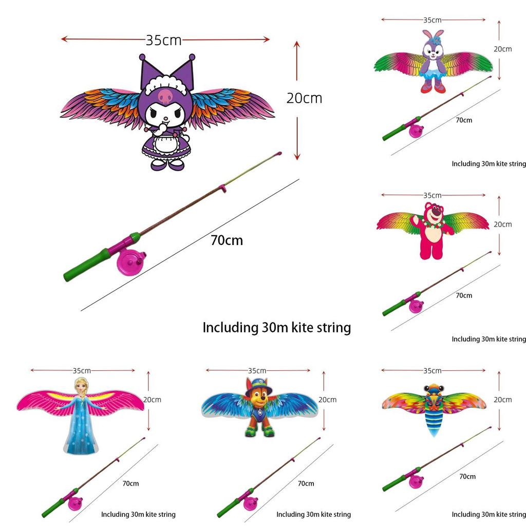 New Plastic Swallow Goldfish Children's Hand-held Wing Fluttering Cartoon Kite 35cm Dynamic Butterfly