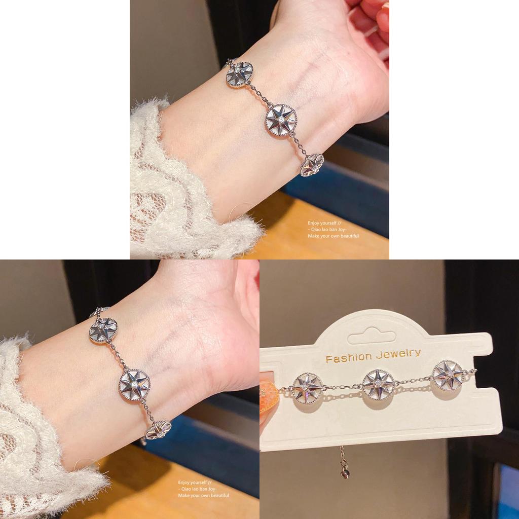 Geometric Shell Beaded Bracelet With Zirconia Rhinestones For Stylish Women Gift