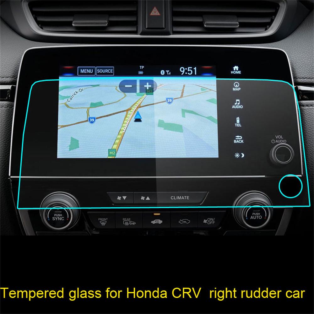 2018.–2021. gada Honda CR-V 7 collu navigācijas displeja pretsprādziena rūdīta stikla 9 H cietības pretskrāpējumu HD caurspīdīgs ekrāna aizsargs RHD