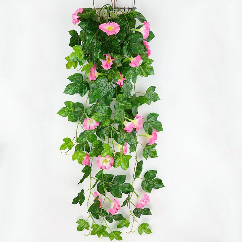 Charming Lifelike Silk Morning Glory Vine Perfect For Year-round Home Wall Decoration