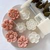4 Piece Sakura Mooncake Mold DIY Flower Shaped Hand Pressed Cookie Mold, Includes 1 Mold, Mooncake Maker, Mid-Autumn Pastry Tools.