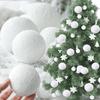 6pcs White Foam Christmas Ornaments - Elegant Hanging Snowball Decorations for Xmas Tree, Winter Parties, and Holiday Home Decor