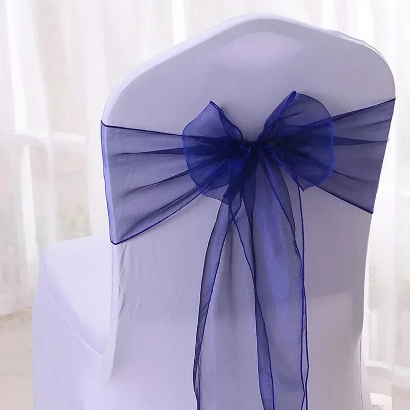 25Pcs Chairs Sashes for Wedding Chair Covers Chair Bow Sashes Chairs Ribbons for Party Ceremony Wedding Chair Decoration